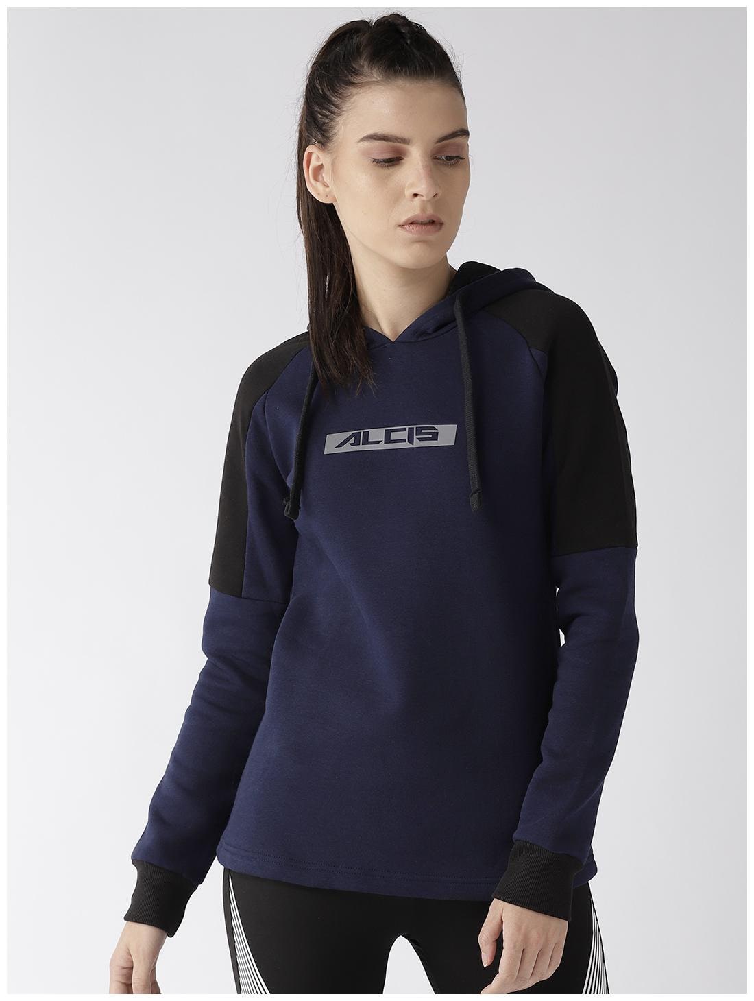 

Alcis Women Printed Hoodie - Blue