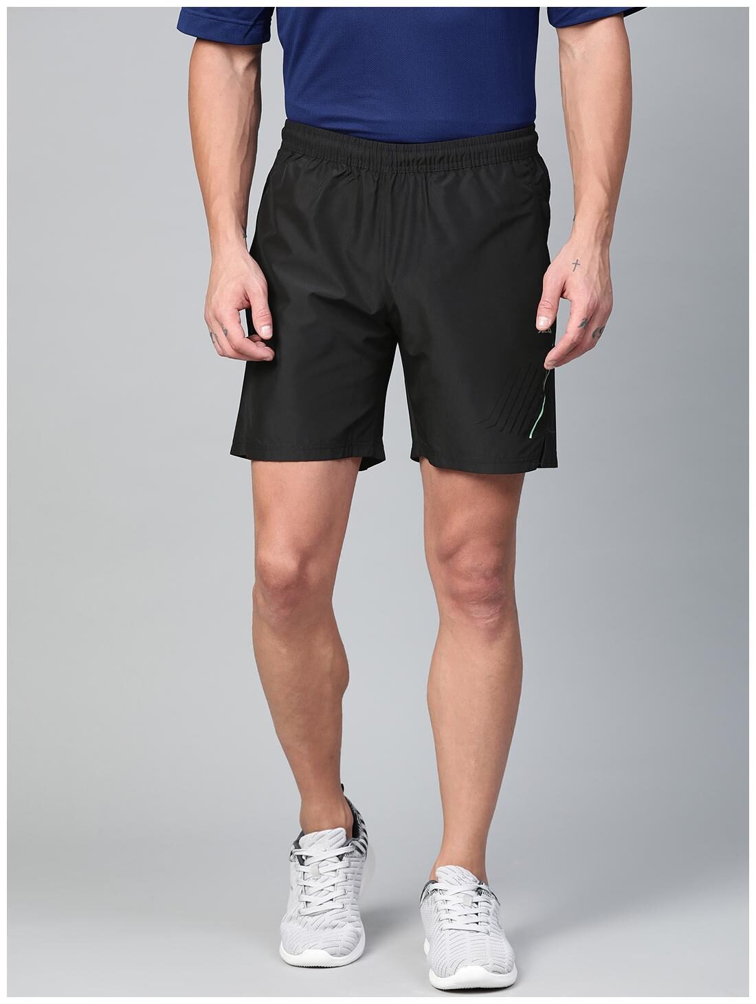

Alcis Men Black Solid Polyester Regular Fit Sports Shorts