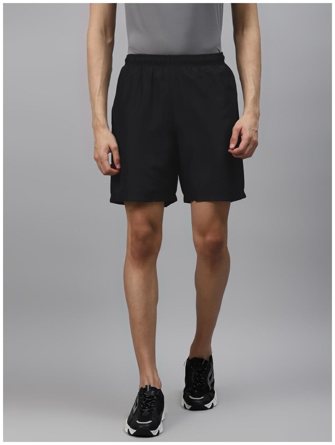 

Alcis Men Black Solid Regular Fit Sports Shorts