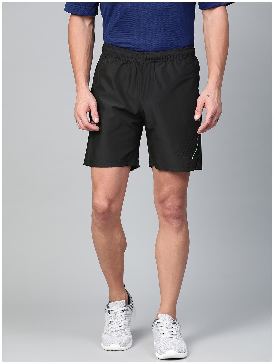 

Alcis Men Black Solid Polyester Regular Fit Sports Shorts