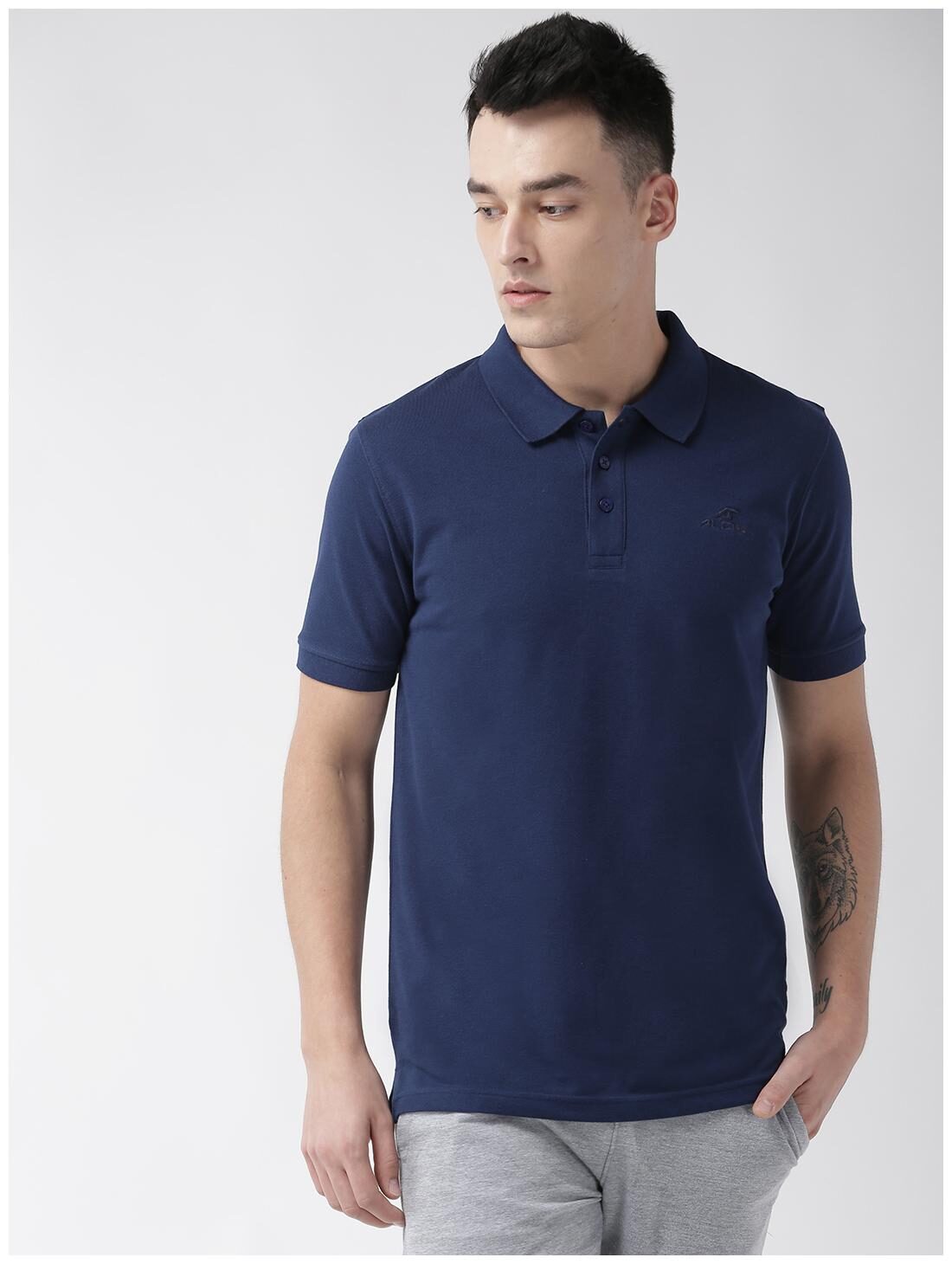 

Alcis Men Navy blue Regular fit Blended Polo collar T-Shirt - Pack Of 1