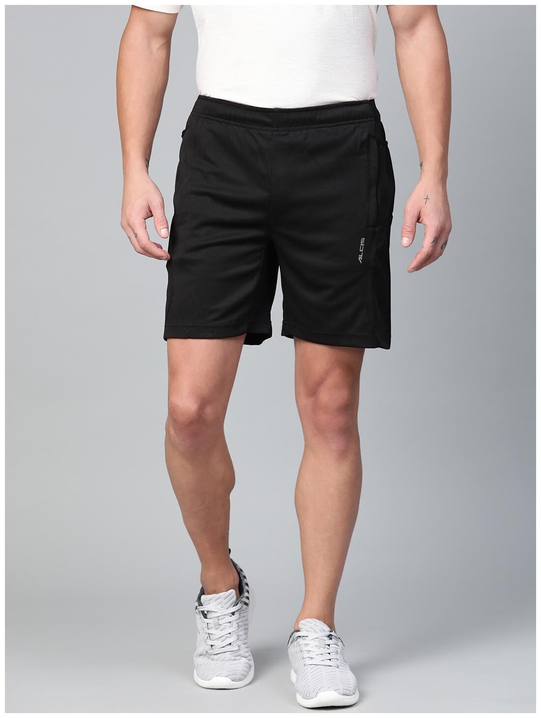 

Alcis Men Black Solid Polyester Regular Fit Sports Shorts