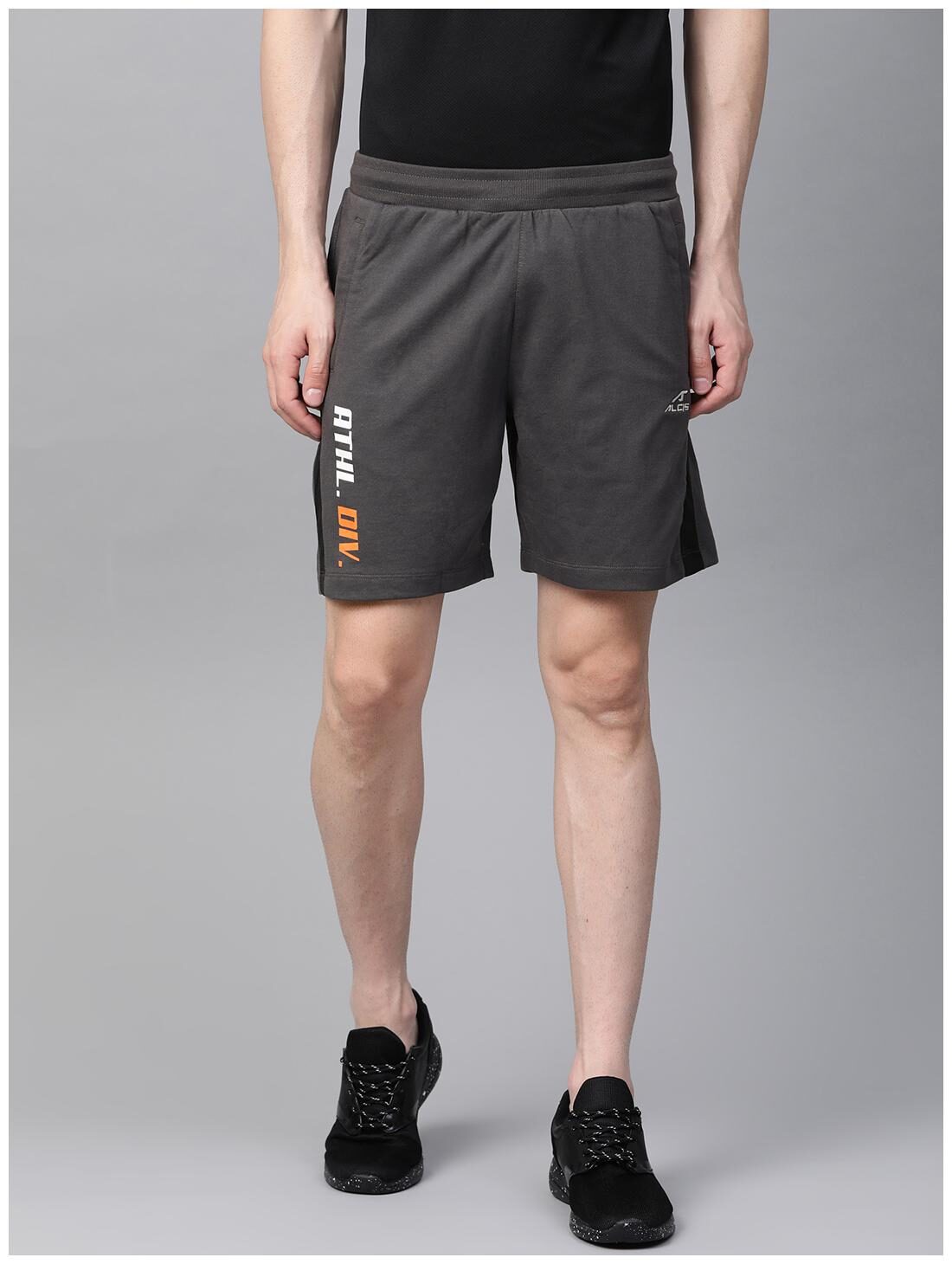 

Alcis Men Cotton Solid Sports Shorts Grey