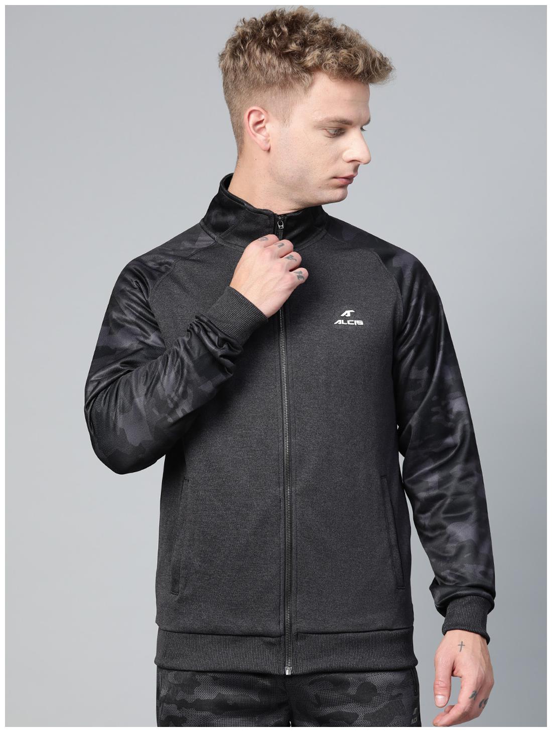 

Alcis Men Grey Camouflage Sports jacket