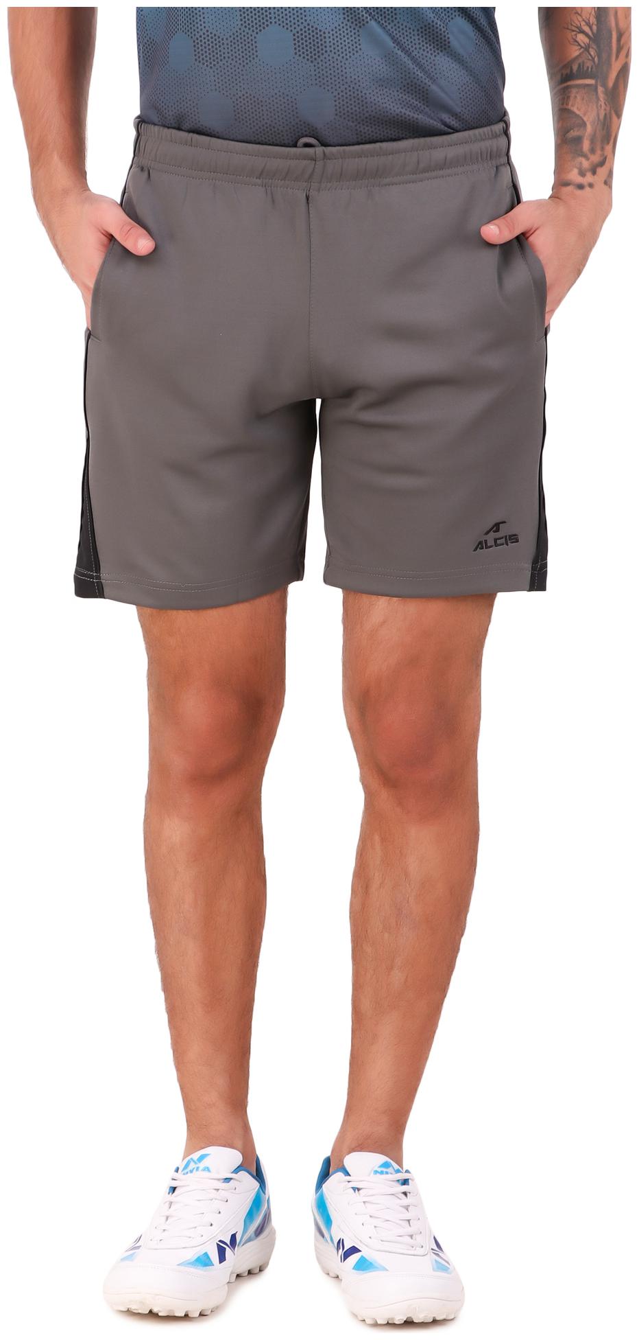 

Alcis Men Grey Polyester Solid Sports Shorts