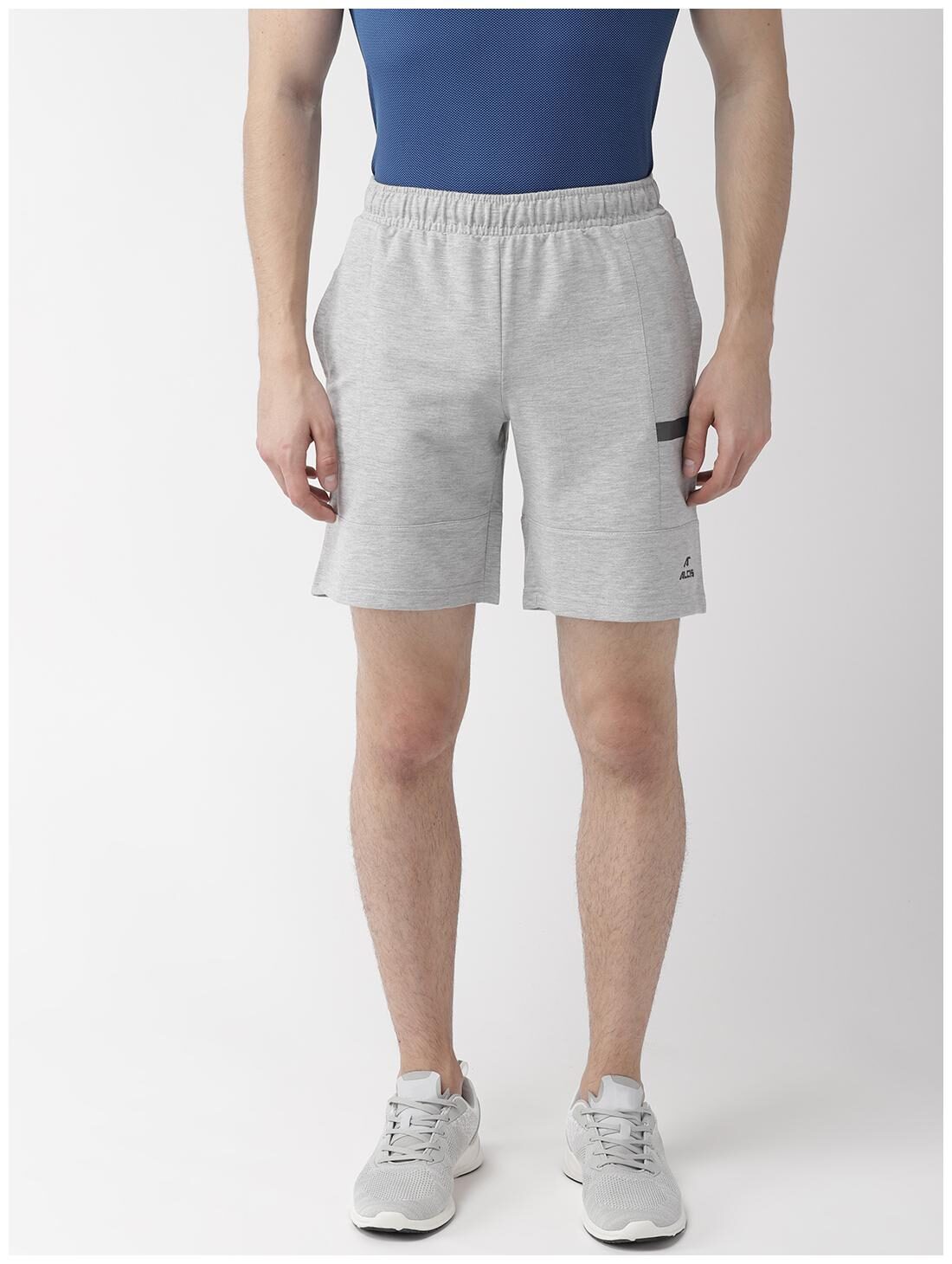 

Alcis Men Grey Cotton Solid Sports Shorts