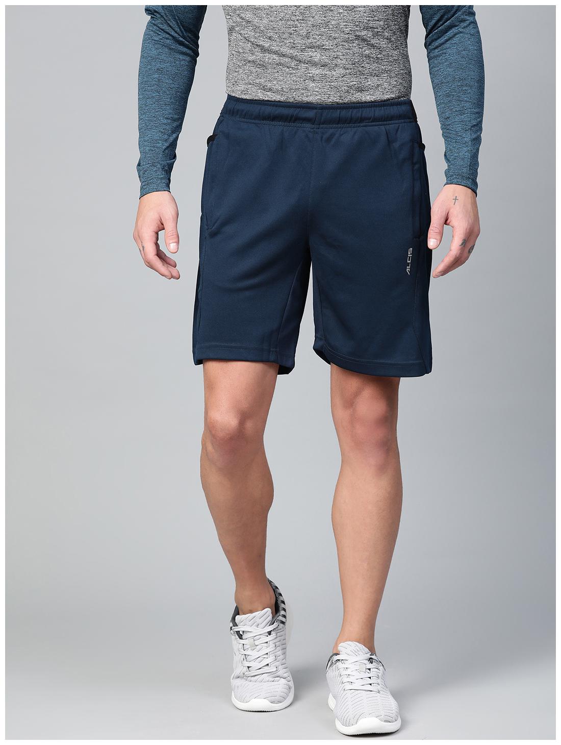 

Alcis Men Navy Blue Solid Polyester Regular Fit Sports Shorts