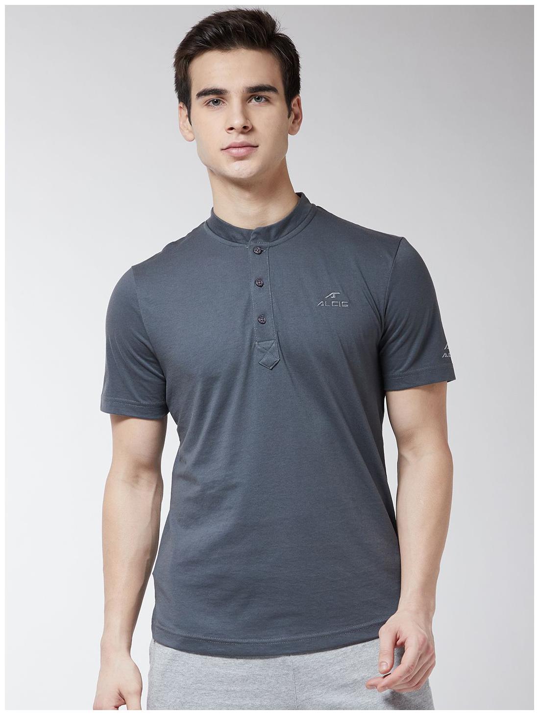 

Alcis Men Grey Regular fit Cotton Blend Henley neck T-Shirt - Pack Of 1