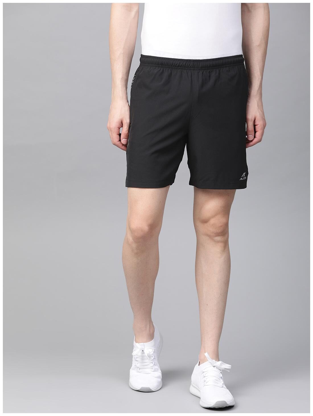 

Alcis Men Polyester Solid Black Sports Shorts