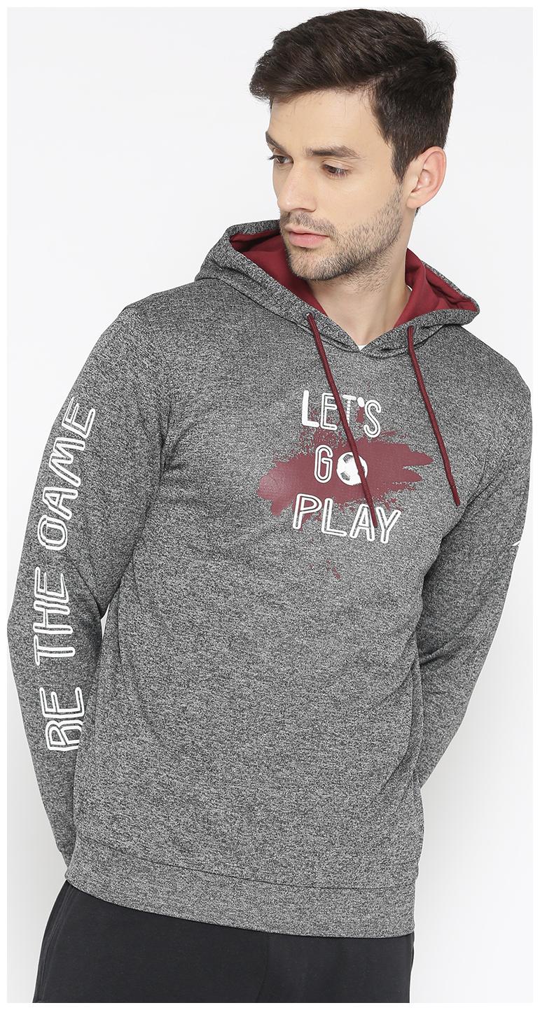 

Alcis Men Printed Dark Grey Hoodie