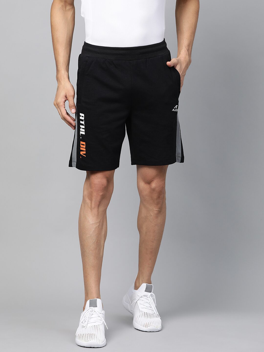

Alcis Men s Cototn Solid Black Shorts