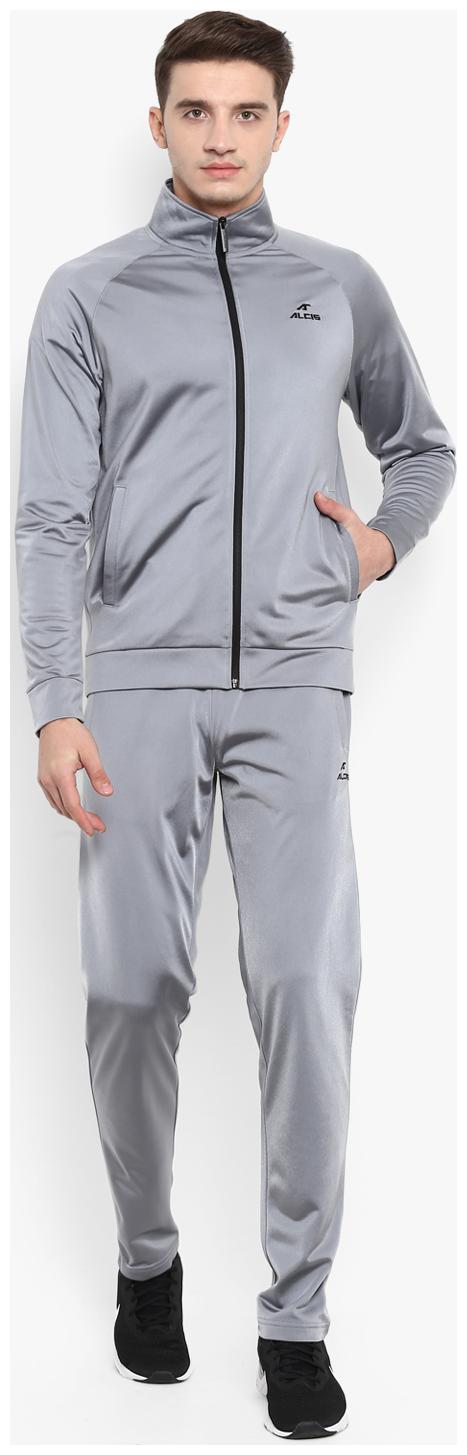 

Alcis Men Grey Solid Slim Fit Track Suit