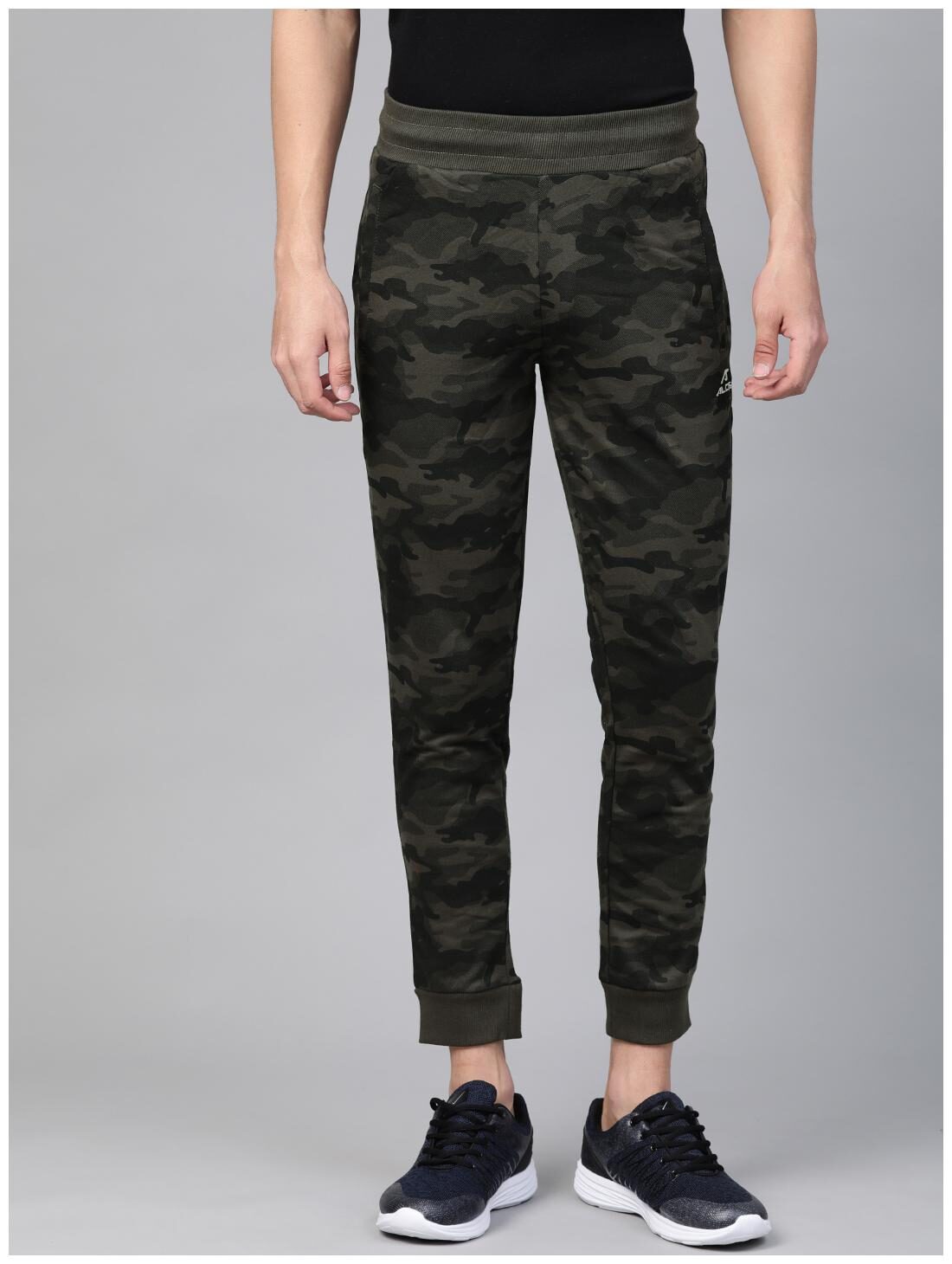 

Alcis Men Olive Black Camouflage Regular fit Joggers