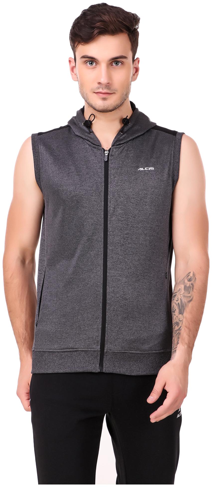 

Alcis Men Grey Hooded Sweatshirt