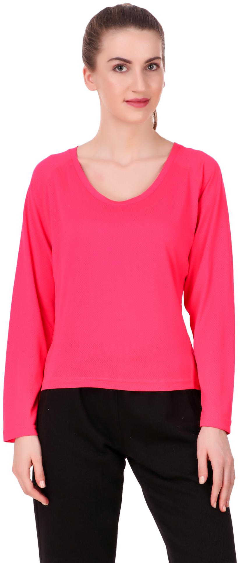 

Alcis Women Solid Sports T-Shirt - Pink