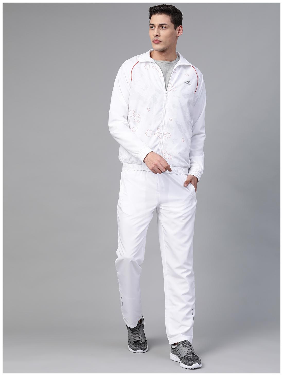

Alcis Men White Printed Regular Fit Track Suit
