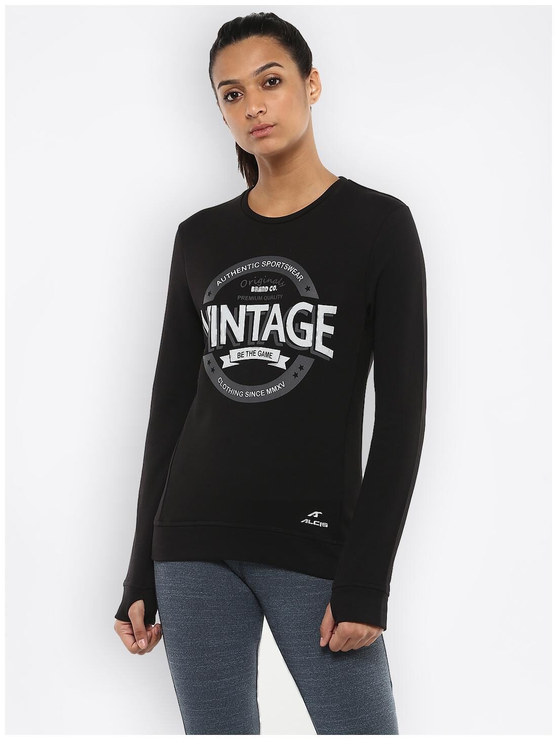 

Alcis Women Printed Sweatshirt - Black