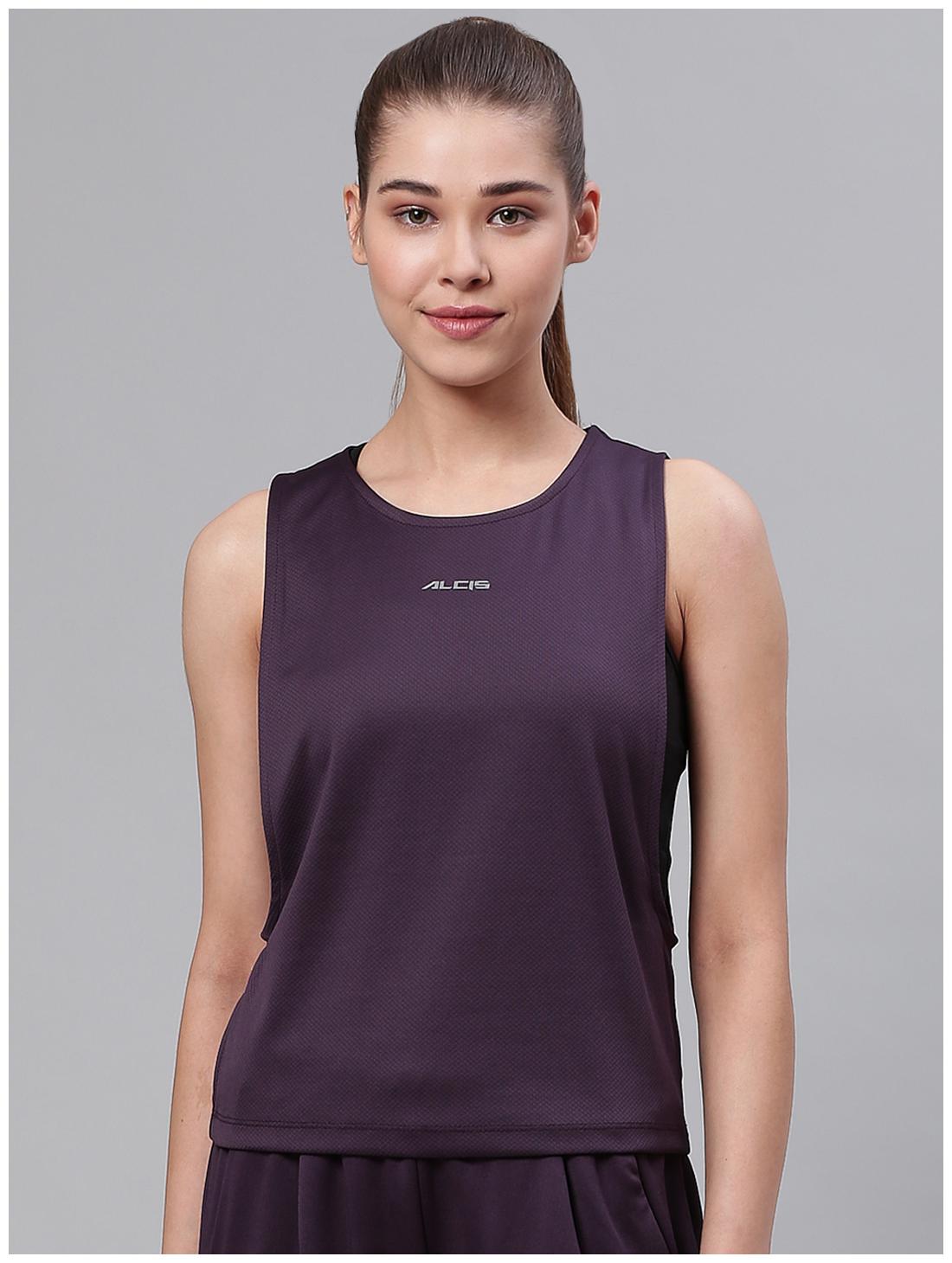 

Alcis Polyester Black Solid Top For Women