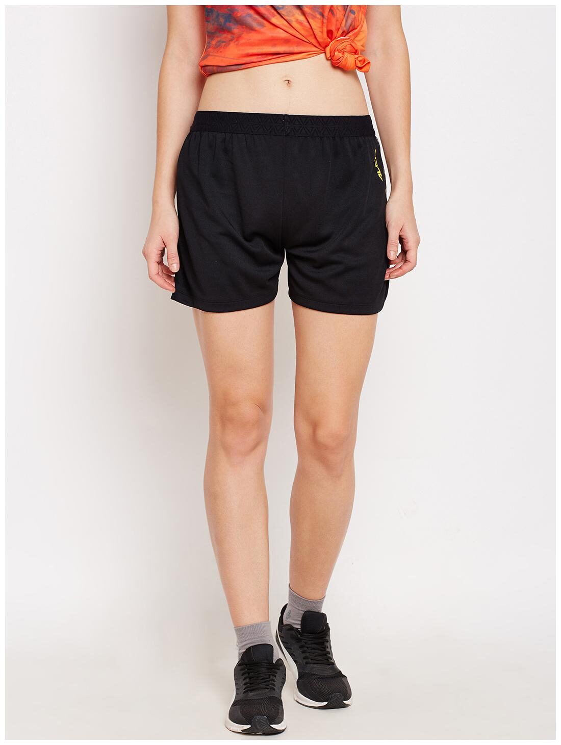 

Alcis Women Regular fit Polyester Printed Shorts - Black