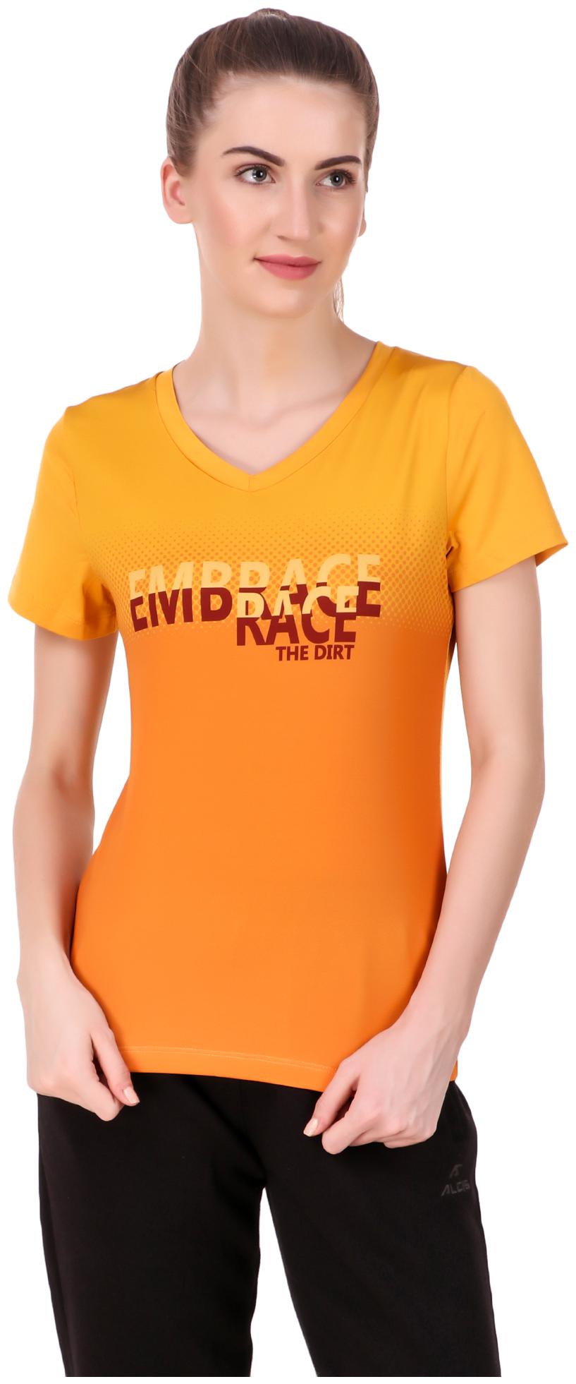 

Alcis Women Printed Sports T-Shirt - Orange Yellow