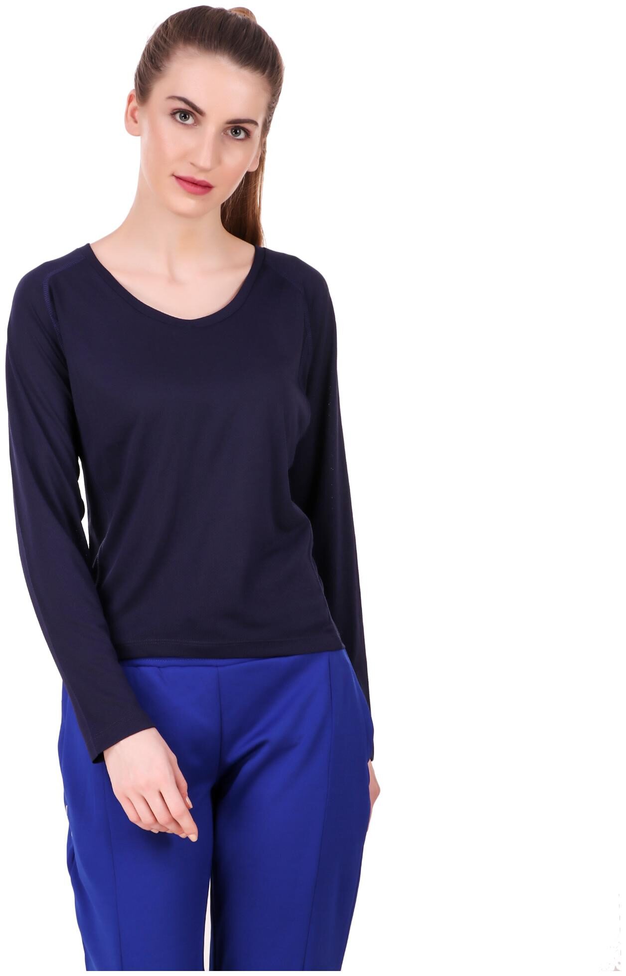 

Alcis Women Solid Sports T-Shirt - Blue