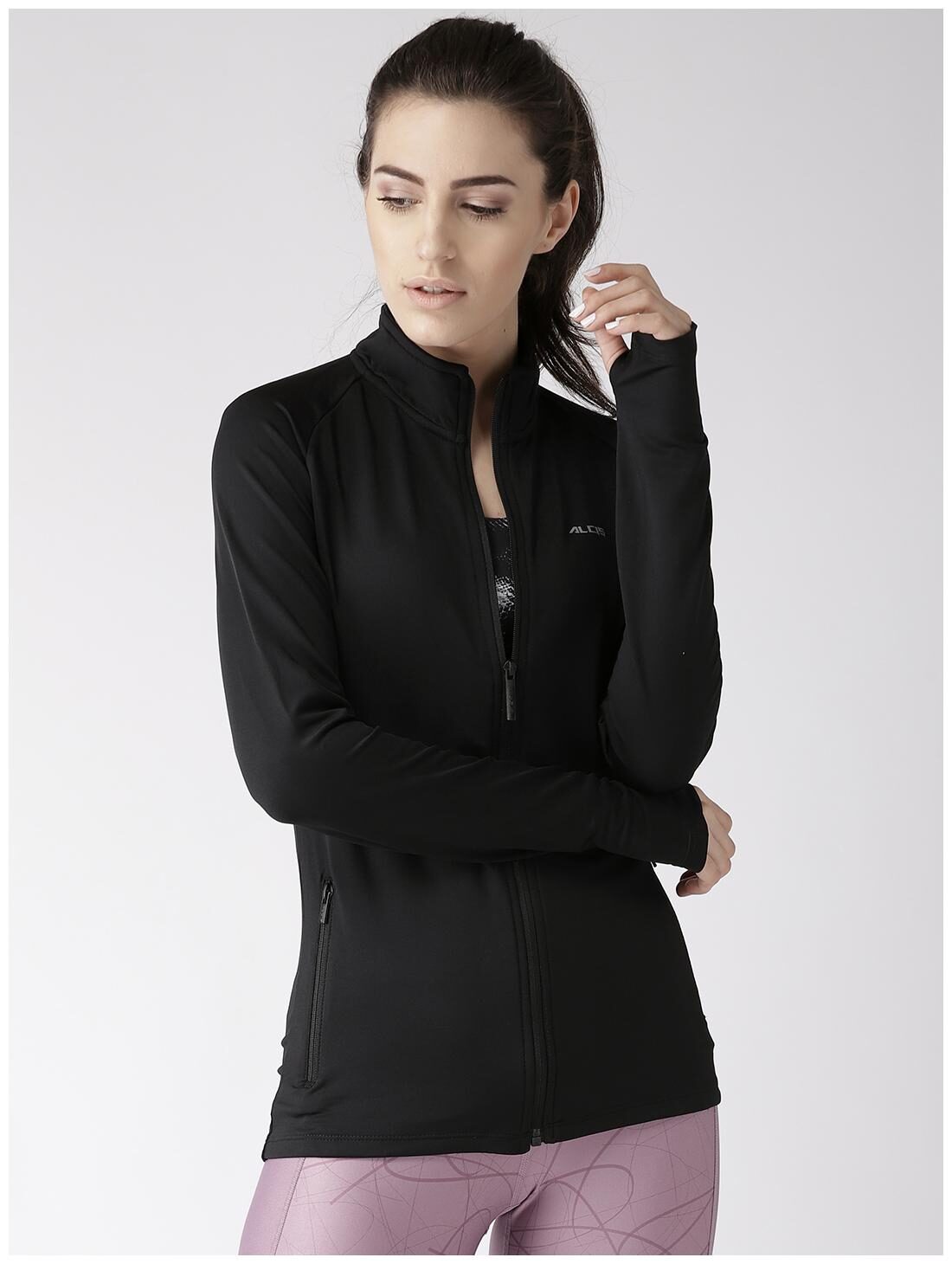 

Alcis Women Solid Sports Jacket - Black