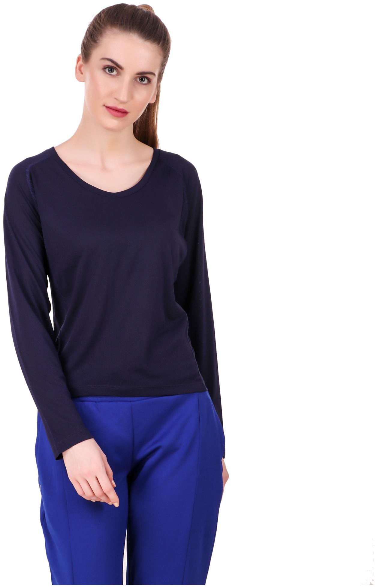 

Alcis Women Solid Sports T-Shirt - Blue