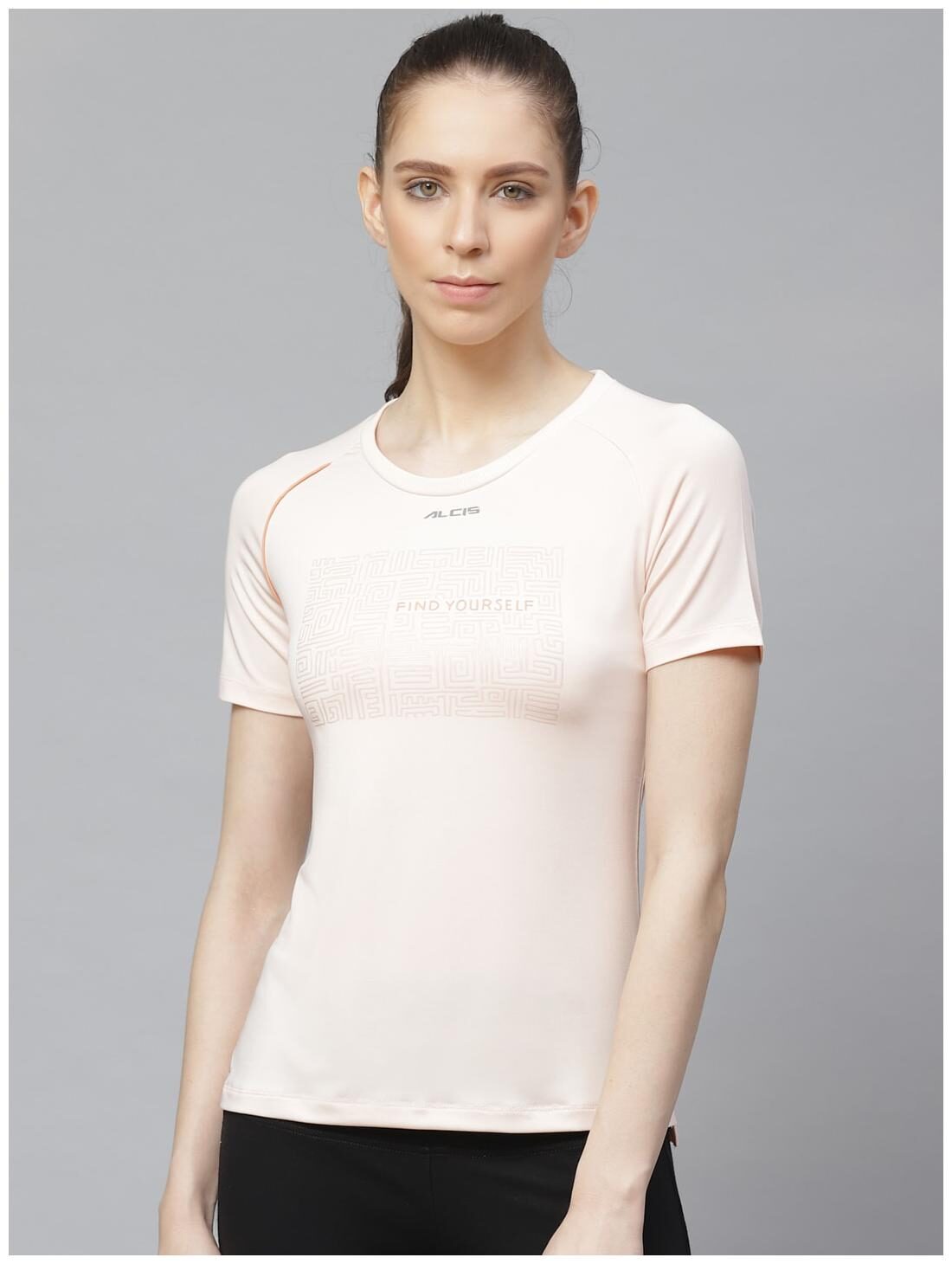 

Alcis Women Printed Sports T-Shirt - Cream