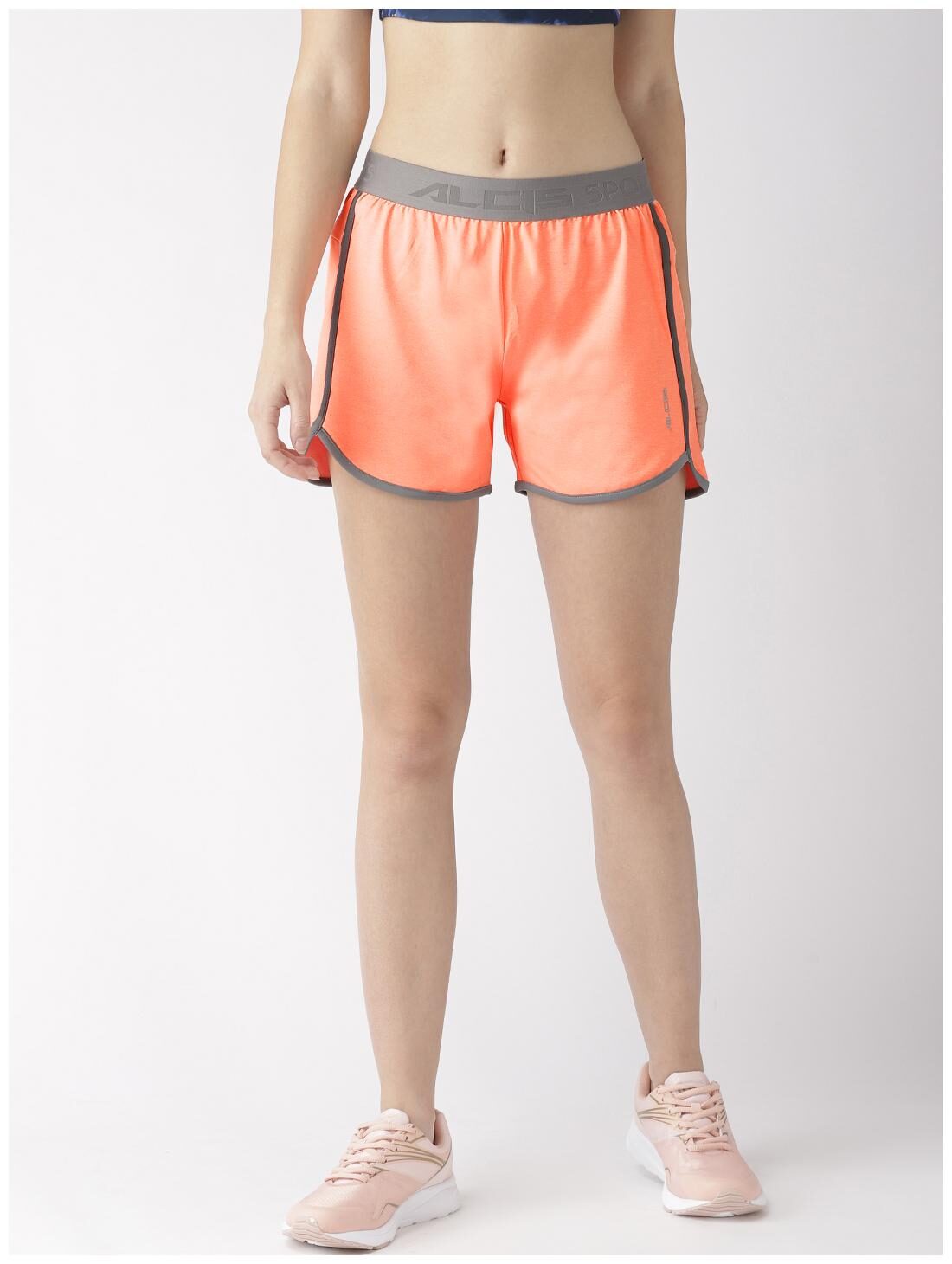 

Alcis Women Slim fit Polyester Solid Shorts - Orange