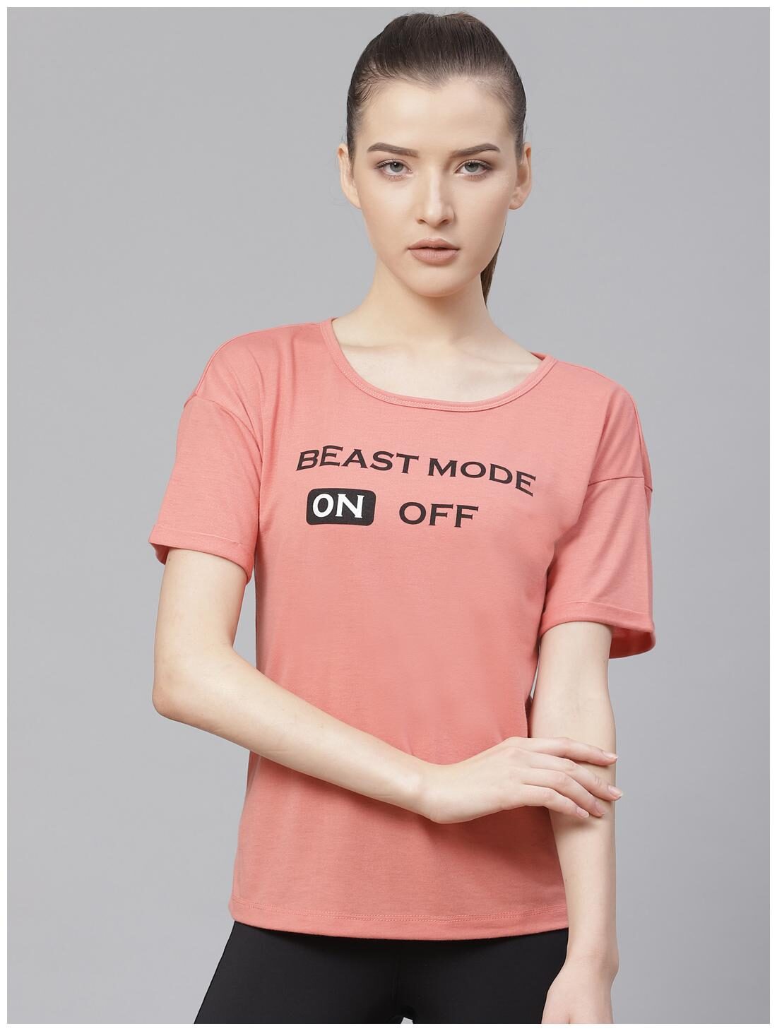 

Alcis Women Printed Sports T-Shirt - Pink