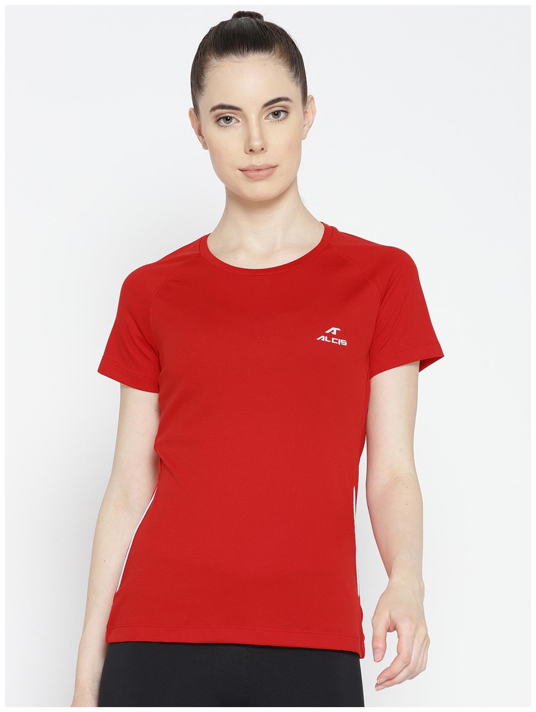 

Alcis Women Solid Sports T-Shirt - Red