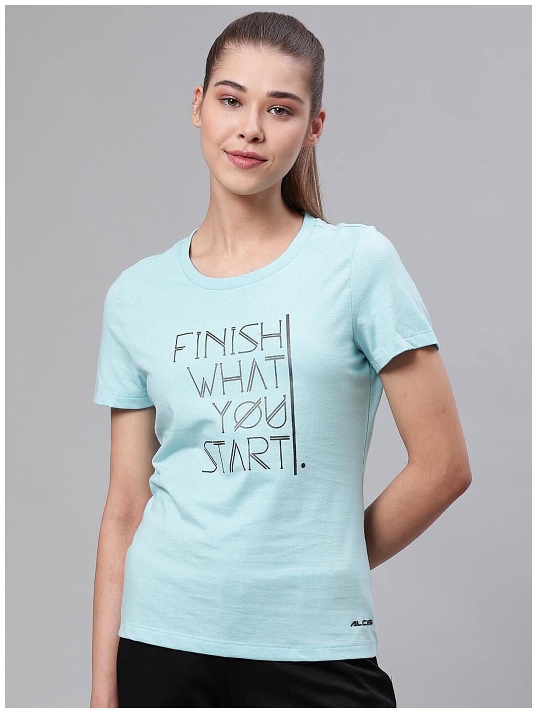 

Alcis Women Printed Sports T-Shirt - Blue
