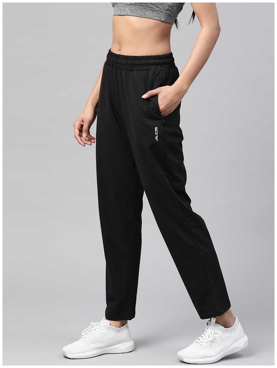 

Alcis Women Slim fit Cotton Solid Track pants - Black