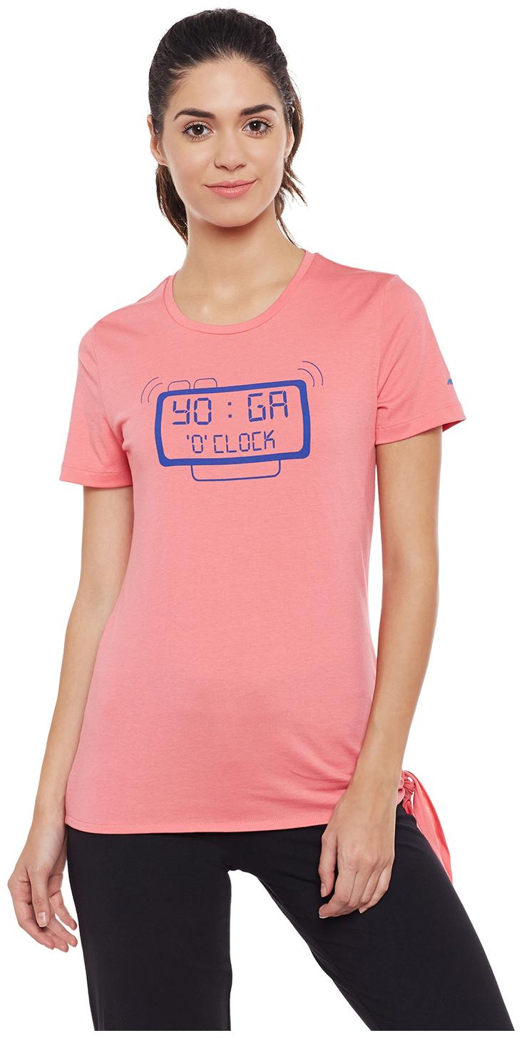 

Alcis Women Printed Sports T-Shirt - Pink