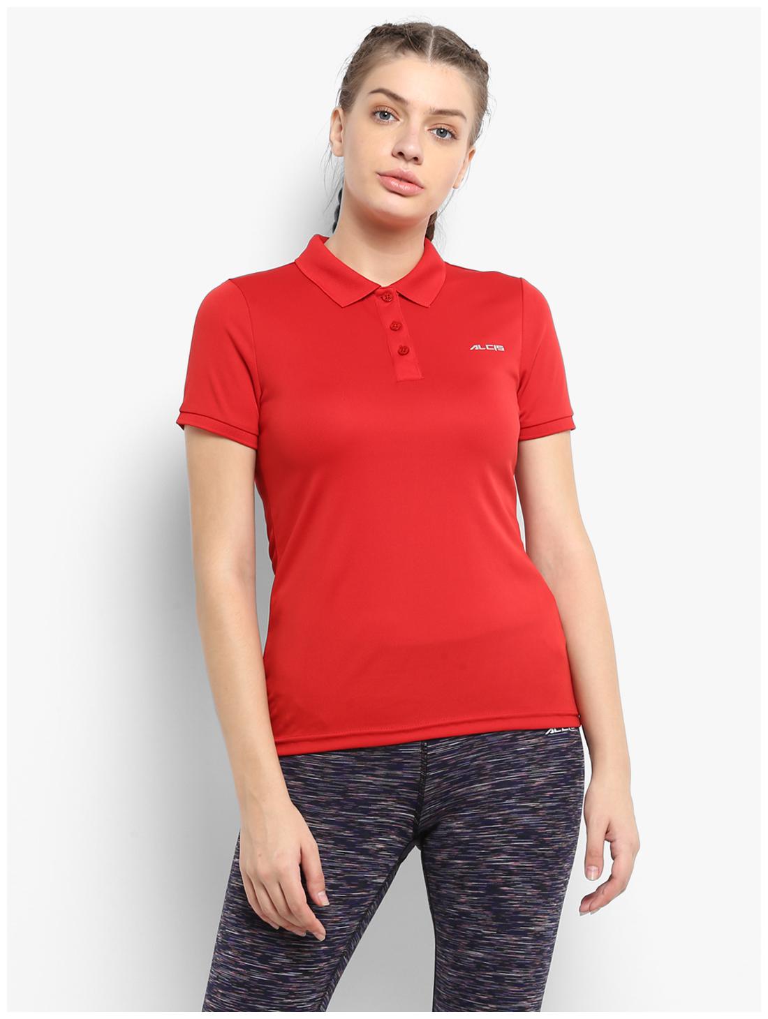 

Alcis Women Solid Sports T-Shirt - Red