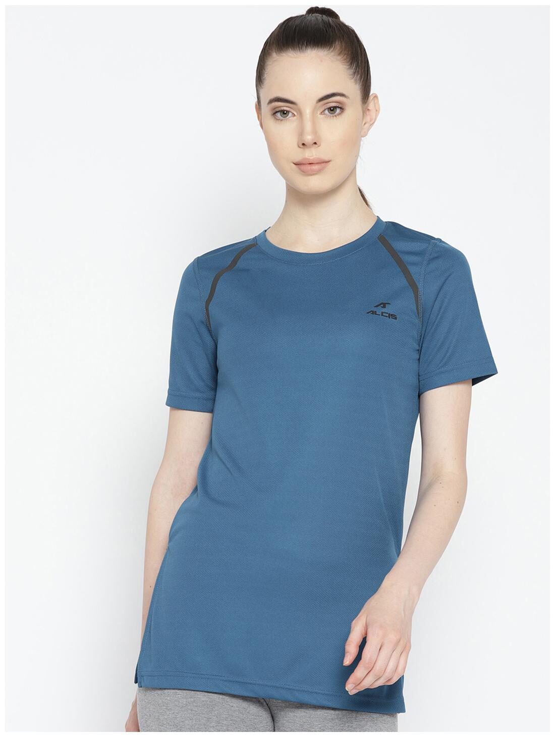 

Alcis Women Solid Sports T-Shirt - Blue
