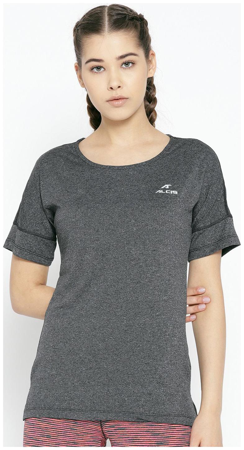 

Alcis Women Solid Sports T-Shirt - Grey
