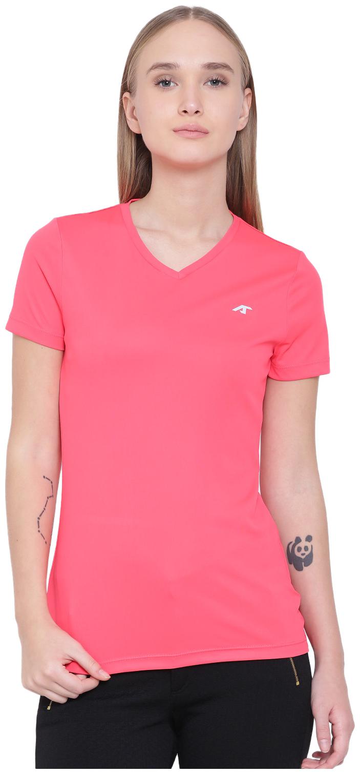 

Alcis Women Solid Sports T-Shirt - Pink