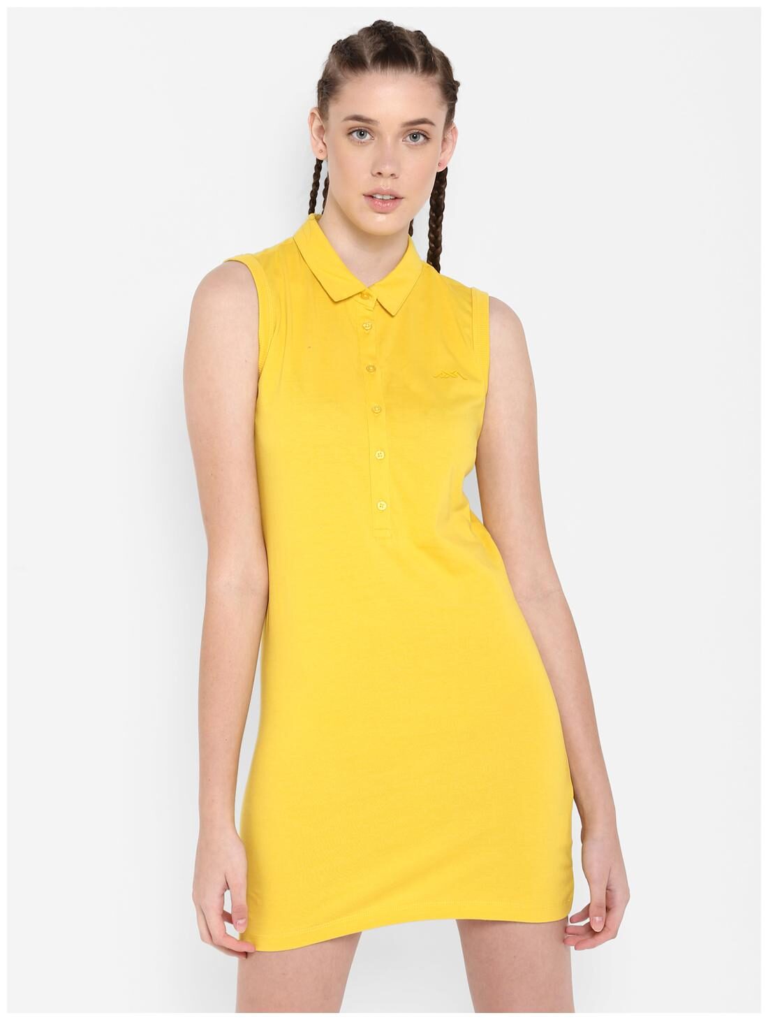 

Alcis Yellow Solid Bodycon dress