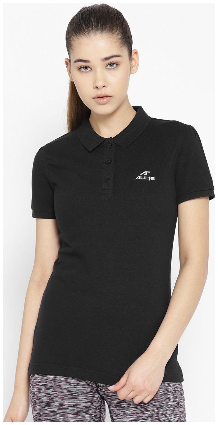 

Alcis Women Solid Sports T-Shirt - Black