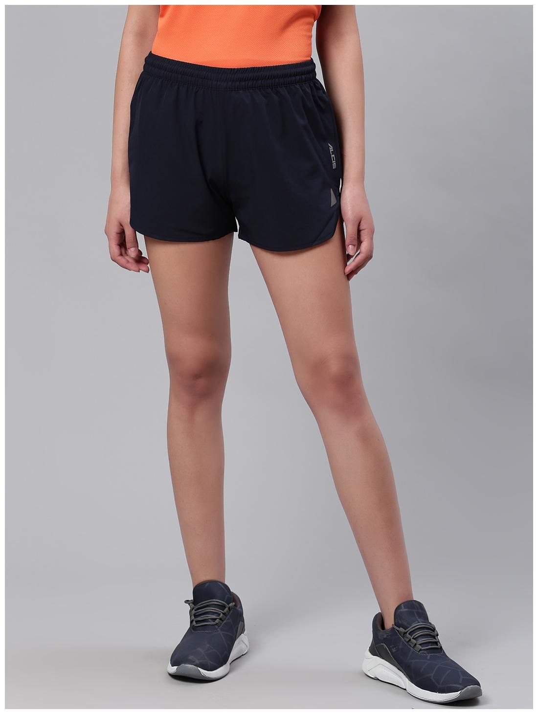 

Alcis Women Polyester Solid Regular Shorts Navy Blue