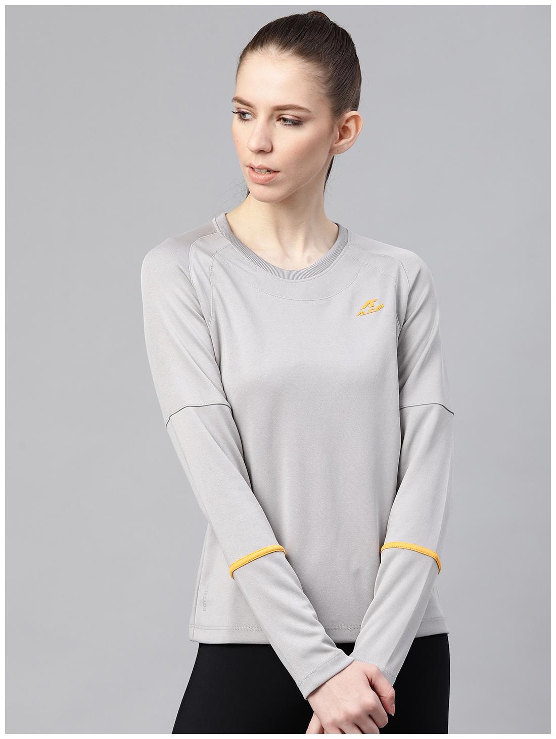 

Alcis Women Solid Sports T-Shirt - Grey
