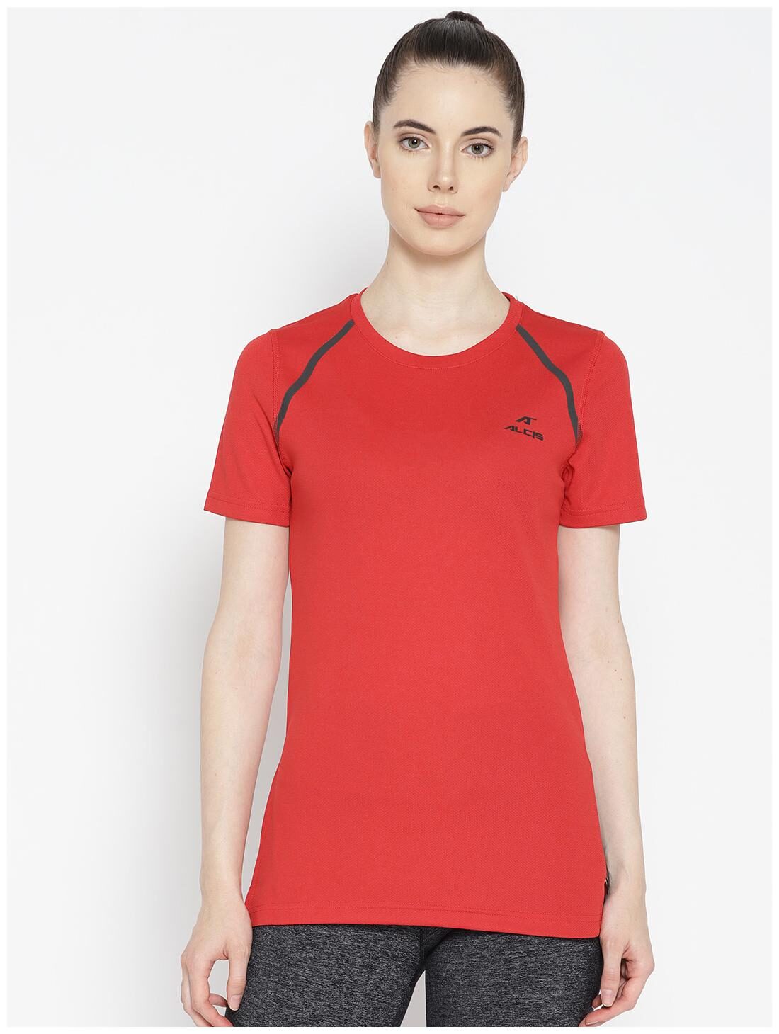 

Alcis Women Solid Sports T-Shirt - Red
