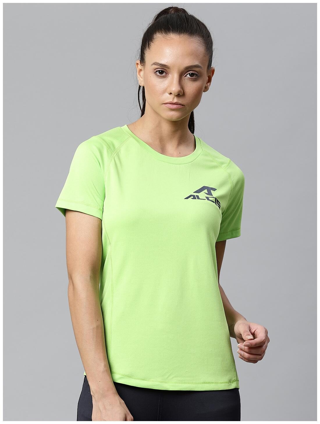 

Alcis Women Solid Sports T-Shirt - Green