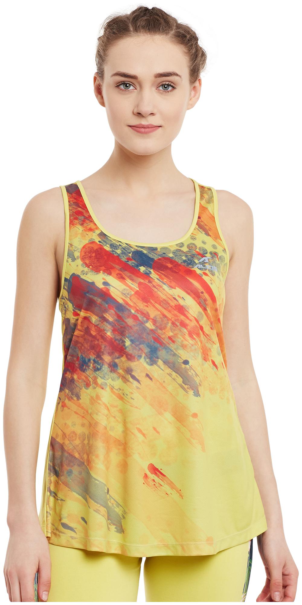 

Alcis Women Yellow Slim fit U neck Polyester Tank top