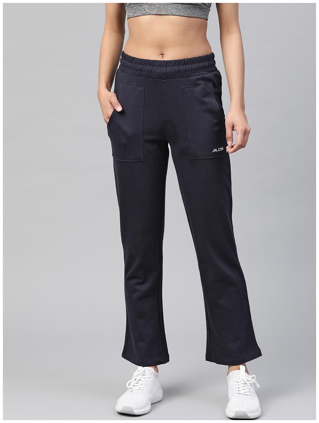 

Alcis Women Slim fit Cotton Solid Track pants - Navy