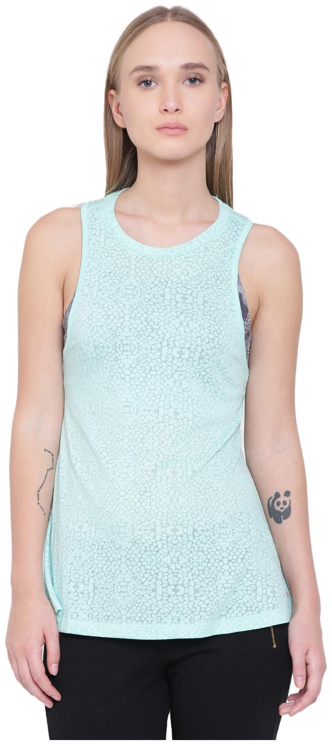 

Alcis Women Green Slim fit Round neck Blended Tank top