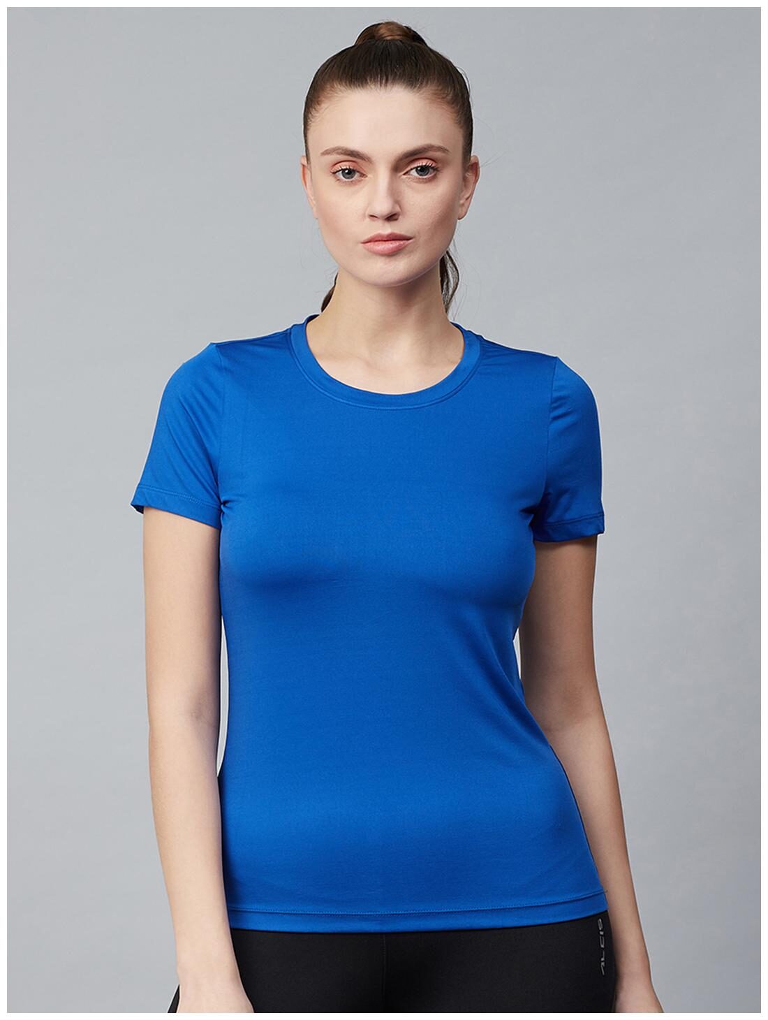 

Alcis Women Solid Sports T-Shirt - Blue
