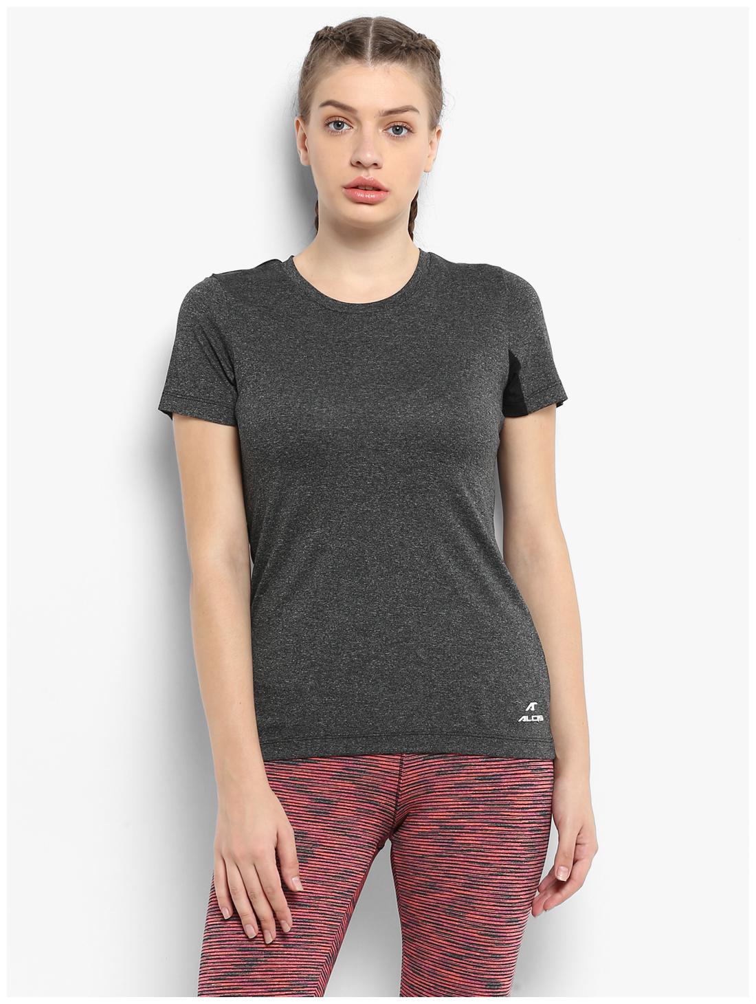 

Alcis Women Solid Sports T-Shirt - Black