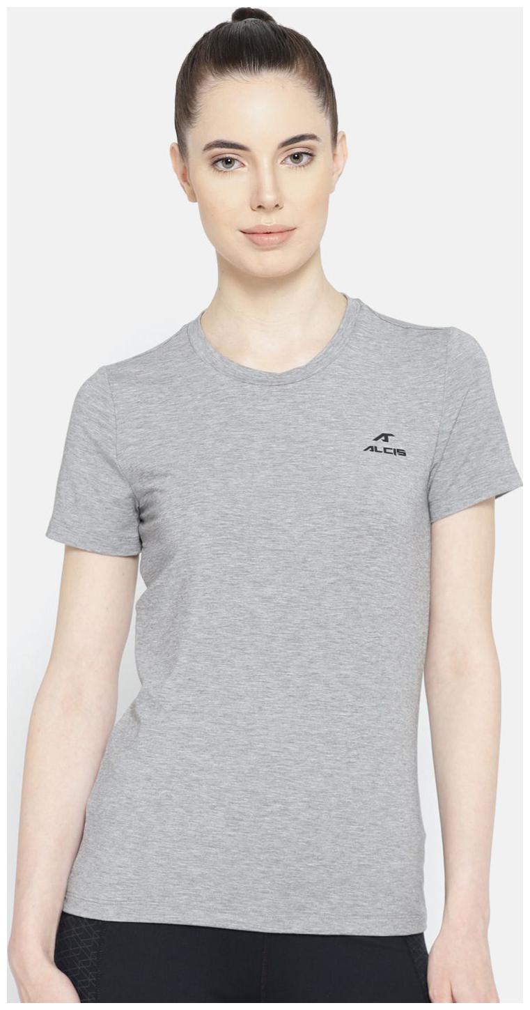 

Alcis Women Solid Sports T-Shirt - Grey